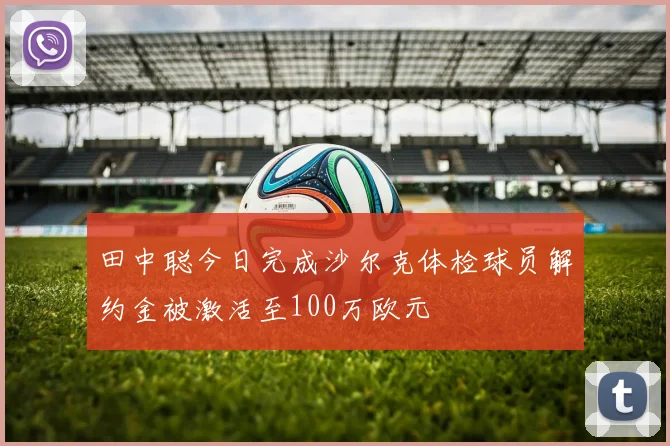 田中聪今日完成沙尔克体检球员解约金被激活至100万欧元